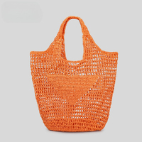 Nouveau Sac Fourre-tout en Paille de Raphia à Lettres Creuses Personnalisées avec Logo de Marque YCH 2024 – Sac à Main de Plage Tendance en Papier et Paille