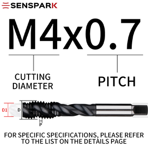 <span class=keywords><strong>Taraud</strong></span> à pointe spirale HSSE nitré pour alliage d'aluminium, <span class=keywords><strong>taraud</strong></span> spécial pour <span class=keywords><strong>machine</strong></span> M3 <span class=keywords><strong>M4</strong></span> M5 M6 M8 M10 M12 SENSPARK - Product Image 5
