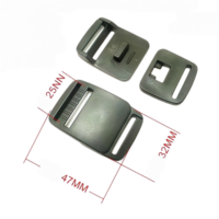 Boucle à dégagement rapide en plastique pour sangle en nylon de 20 mm, ajustable, pour sac