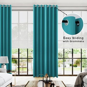 Cortinas Modernas Térmicas Isolantes Blackout 100% Poliéster Retardantes de Chamas para Quarto e Sala de Estar com Ilhós e Sanefas - Product Image 3