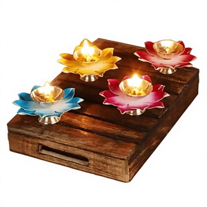 Lámpara de aceite de cristal con forma de loto, decoración de escritorio Art Deco para aromaterapia, adorno para el hogar, boda, Navidad - Product Image 4