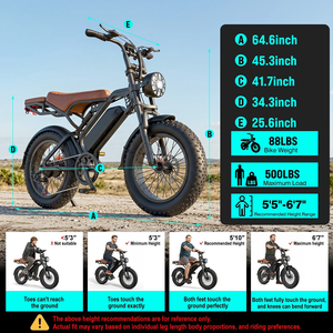Bicicleta Elétrica para Adultos com Pneus Largos 20 X 4.0 250W com Suspensão Dupla e Freios a Disco com Amortecimento a Ar Traseiro Capacidade de 500 Lbs - Product Image 6