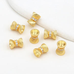 Perles <span class=keywords><strong>en</strong></span> laiton plaqué or 18 carats, forme tonneau/rond, zircon, trou traversant, design taille fine, pour bracelet/<span class=keywords><strong>collier</strong></span> <span class=keywords><strong>en</strong></span> cristal, fabrication de bijoux DIY - Product Image 6