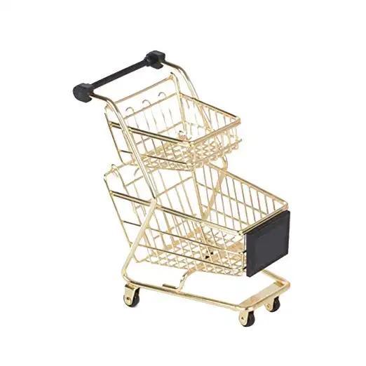 2 tier mini carrello della spesa bambola-size supermercato a mano trolley cosmetico dell'organizzatore titolare spugna trucco soffio asciugatura rapida basamento