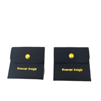 Pochette à rabat en microfibre de velours noir véritable pour emballage de bijoux (colliers, bagues, boucles d'oreilles) – Vente en gros usine, plusieurs tailles disponibles