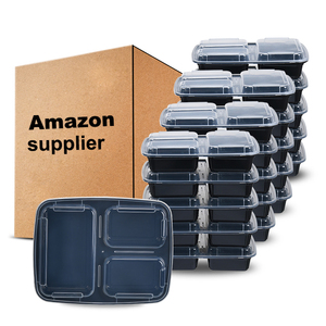 Plastic Container 3 Compartment Microwaveable Disposable Plastic Meal Prep Food Container
