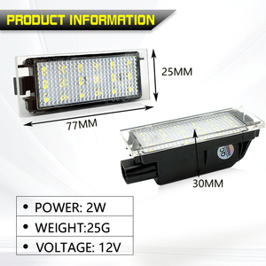Lampes de plaque d'immatriculation Led pour Renault Clio MK3 MK4 Espace MK5 <span class=keywords><strong>Megane</strong></span> MK2 MK3 MK4 CC - Product Image 2
