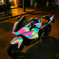 Film Caméléon Arc-en-ciel Coloré Prisme PET Vinyle Holographique Film de Recouvrement pour Voiture Décoration de Carrosserie Arc-en-ciel Autocollant Chrome Décalcomanie