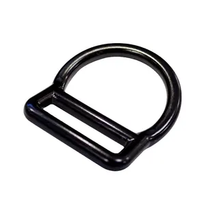 Factory 46mm Metal Double Bar Slotted Hard Steel Bend D Ring Buckle For Safety Harnesses