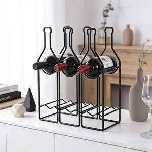 Porte-bouteilles de vin minimaliste moderne, <span class=keywords><strong>support</strong></span> à vin autoportant pour 8 bouteilles, pour comptoir et table - Product Image 2