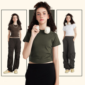 Robe T-shirt Femme Sportive Courte Col Rond 220GSM Coton Imprimé 3D Tricoté Anti-boulochage Été - Product Image 6