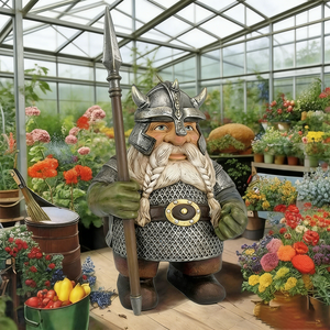 Estatua de Jardín de Gnomos Caballeros, Miniatura de Armadura de Samurái 3D, Guardián Enano Templario, Artesanía de Resina, Decoración de Jardín - Product Image 3