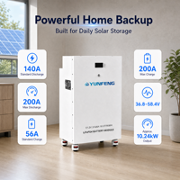 Аккумулятор Power Wall 48В 51.2В 300Ач 314Ач для солнечных батарей, домашний накопитель энергии 16кВтч, LiFePO4 батарея с JK BMS для бытового использования