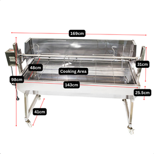 Asador Spartan Spit Pig Roaster de 1500 mm, Grande, de Acero Inoxidable, para Barbacoa - Product Image 1