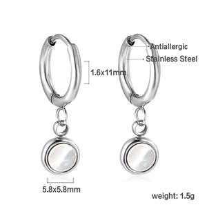 18K Gold Plated Stainless Steel Women Circle Hoop <b>Earring</b> Wholesale Fashion <b>Earrings</b> Zircon Dangle Hoops Charms <b>Earring</b> Set - Product Image 4