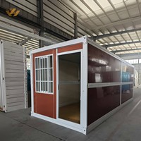 Maison conteneur modulaire pliable à faible coût, préfabriquée en acier, assemblage rapide pour camp de travail sur le terrain