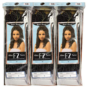 BELEZA Offre Spéciale <span class=keywords><strong>Afro</strong></span> Twist <span class=keywords><strong>tresse</strong></span> coiffures courtes Kinky Twist Extensions de cheveux tressage cheveux en vrac 10 pouces tresses élastiques - Product Image 4