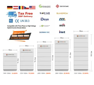 Batería LifePo4 de alto voltaje 96V 192V 384V 100Ah 4.8KWh Almacenamiento de batería Batería de iones de litio Sistema ESS