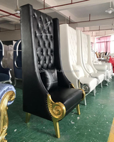 Canapé bassin de luxe en marbre avec cadre doré, livraison gratuite, chaises hautes pour pédicure et salon de beauté, spa