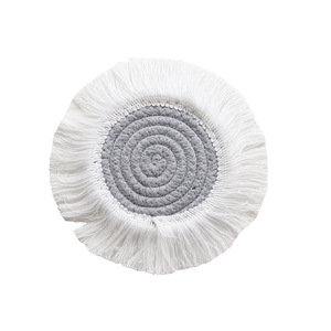 Sous-verres en <span class=keywords><strong>macramé</strong></span> faits à la main boissons rondes coton Boho tissé sous-verre ensemble avec gland pour types <span class=keywords><strong>de</strong></span> tasses et tasses - Product Image 5