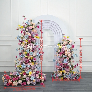 Hot Sale Wedding Layout Floral background Set <b>Artificial</b> colorful Rose Row backdrop Flower Party Event Decoration - Product Image 3