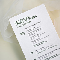 Cartes de menu en papier coton gaufré personnalisées, menu de dîner en papier texturé gaufré pour mariage et restaurant