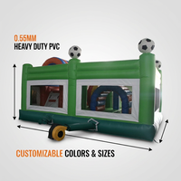 Structure gonflable de qualité commerciale pour le football, toboggan et château gonflable combinés, certifiée EN14960, en PVC, pour location événementielle, 20x13x10FT, capacité supérieure à 400KG