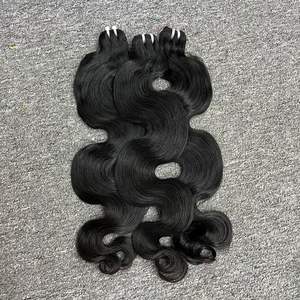 Date 100% Vierge Trame Cheveux Extensions Corps Vague Noir Frontal Cheveux en Grand Stock Haute Qualité Vietnamien Cru Cheveux - Product Image 1