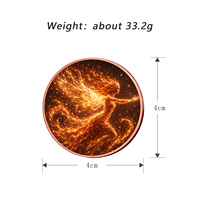 Ensemble de deux pièces de monnaie en cuivre pur à 99,9 % de 1 once, thème Feu et Glace, pièce de monnaie fantaisie