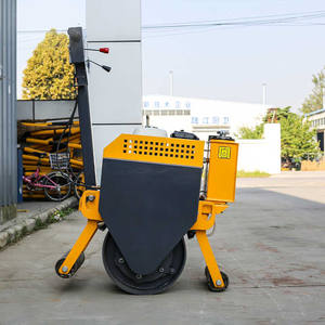 Rodillo vibratorio de mano con ruedas de acero simples o dobles para compactar el suelo, zanjas, césped - Product Image 6