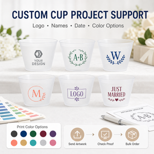 Gobelets jetables en PP givré de 9 oz pour mariage, personnalisables avec monogramme, nom, logo, sans BPA, recyclables, résistants au congélateur, pour boissons froides, pour fêtes - Product Image 6