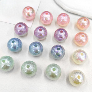 Cuentas acrílicas personalizadas de 16mm <span class=keywords><strong>C</strong></span> L D TF Designer Charm Letter Print Straight Hole Colorful Pearl Beads para la fabricación de joyas Pen Beaded - Product Image 2
