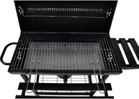 Barbecue au charbon de bois avec table latérale et fumoir intégré