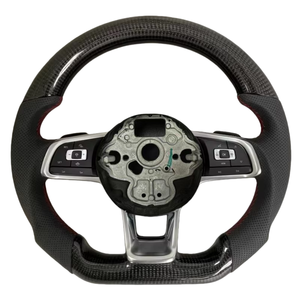 Volante personalizzato in fibra di carbonio con fondo piatto per Volkswagen Polo GTI <span class=keywords><strong>Golf</strong></span> <span class=keywords><strong>7</strong></span> MK6 MK7 <span class=keywords><strong>Golf</strong></span> <span class=keywords><strong>accessori</strong></span> per auto - Product Image 6