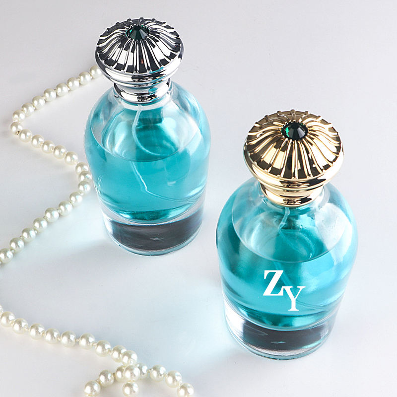 Oval Luxury Perfume Bottles Luxury Flower Zinic Cap Unique Empty