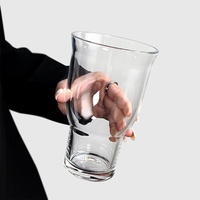 XUANHUI Unieke Moderne Brede-mondstuk Glazen Beker Zonder Handvat Zonder Deksel IJs Americano Koffie Grote Capaciteit Frisdrank Fruitthee