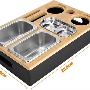 Wooden Sofa <b>Snack</b> <b>Tray</b> With Storage Compartments For Beer Cans Chips Fruits And Phone Hotel Use - Product Image 5