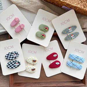 Handgefertigte koreanische ovale Stoff-Haarspange für Kinder, Blumen-BB-Clip, Baby-Stickerei, Wassertropfen-Haarspange für kleine Mädchen, Kopfschmuck - Product Image 1