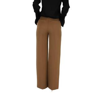 Pantaloni da Donna Marroni a Vita Alta e Gamba Larga per Abbigliamento Formale - Product Image 6