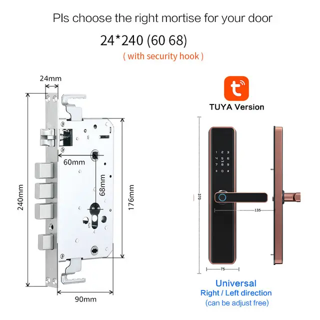 Kunci Pintu Pintar Murah dengan Aplikasi Kunci TT/Aplikasi Tuya Remot Kontrol Kunci Pintu Sidik Jari Dengan WIFI dan Catatan Waktu