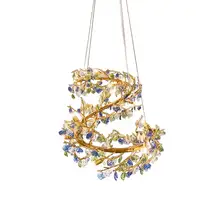 Креативная цветная люстра в форме листа для гостиной, роскошная современная стеклянная люстра