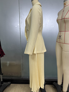 Conjunto de Ropa Elegante para Mujer IStapromo, Otoño Invierno, Terciopelo Antiarrugas, Abrigo ELEGANTE, Falda Plisada, Traje para Mujer - Product Image 5