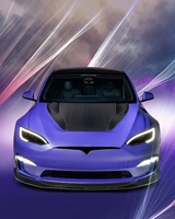 Kit carrosserie en fibre de carbone sèche pour Tesla Model S, modèle S VORS, lèvre avant, diffuseur, spoiler, jupe latérale, capot, pare-chocs modèle S