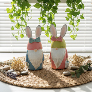 Nuevos Adornos de Resina de Conejito y <span class=keywords><strong>Duende</strong></span> de Pascua para Interiores y Exteriores, Decoración Artesanal de Animales para Jardín y Patio, Festival de Primavera - Product Image 1