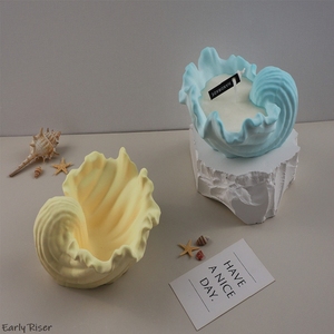 Arly Riser แม่พิมพ์ซิลิโคนซิลิโคนซิลิโคนสำหรับตกแต่งจานเทียนหอมระเหยปูนฉาบเปลือกหอยธีมมหาสมุทร - Product Image 1