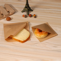 Sac en papier kraft extra épais résistant à la graisse, de qualité alimentaire, pochette triangulaire à emporter pour collations, beignets, boulangerie, vente en gros