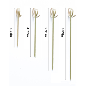 Fábrica al por mayor verde 7,19 pulgadas anillo de dedo cuerda bastón de caramelo palos cóctel fiesta palos fruta decoración palos de bambú - Product Image 3
