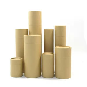 Tubo de papel de regalo al por mayor, tubo de papel Kraft ecológico biodegradable, embalaje de gran tamaño 10cm X 26cm para fábrica personalizada de Wenzhou