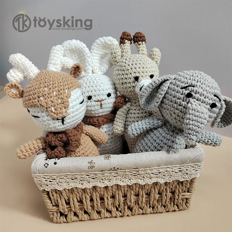 Plush Kawaii Plushie Baby Crochet Amigurumi Animals Toys Reindeer Elephant High Quality Handmade Cotton Unisex PP Cotton CN;GUA