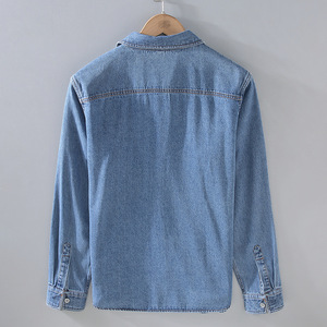 Chemises en jean pour hommes en gros personnalisées, de haute qualité, respirantes, vintage, décontractées - Product Image 2